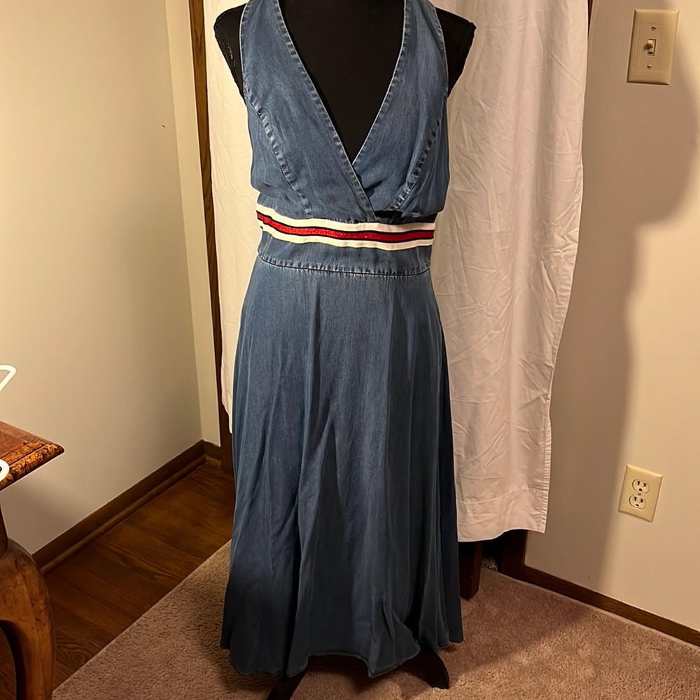 Studio F Long Blue Jean Dress Size 6
